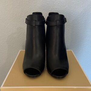 Michael Kors Black Peep-Toe Ankle Booties